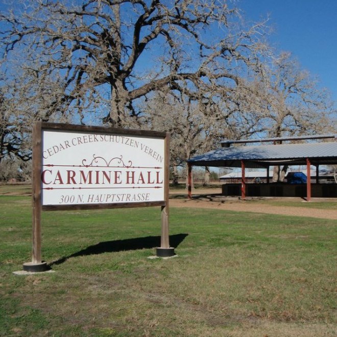 Carmine Hall Sign