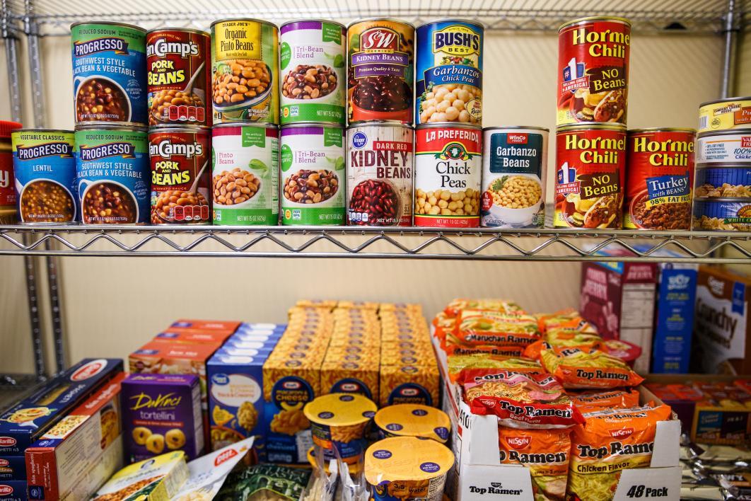 Food Pantry shelves
