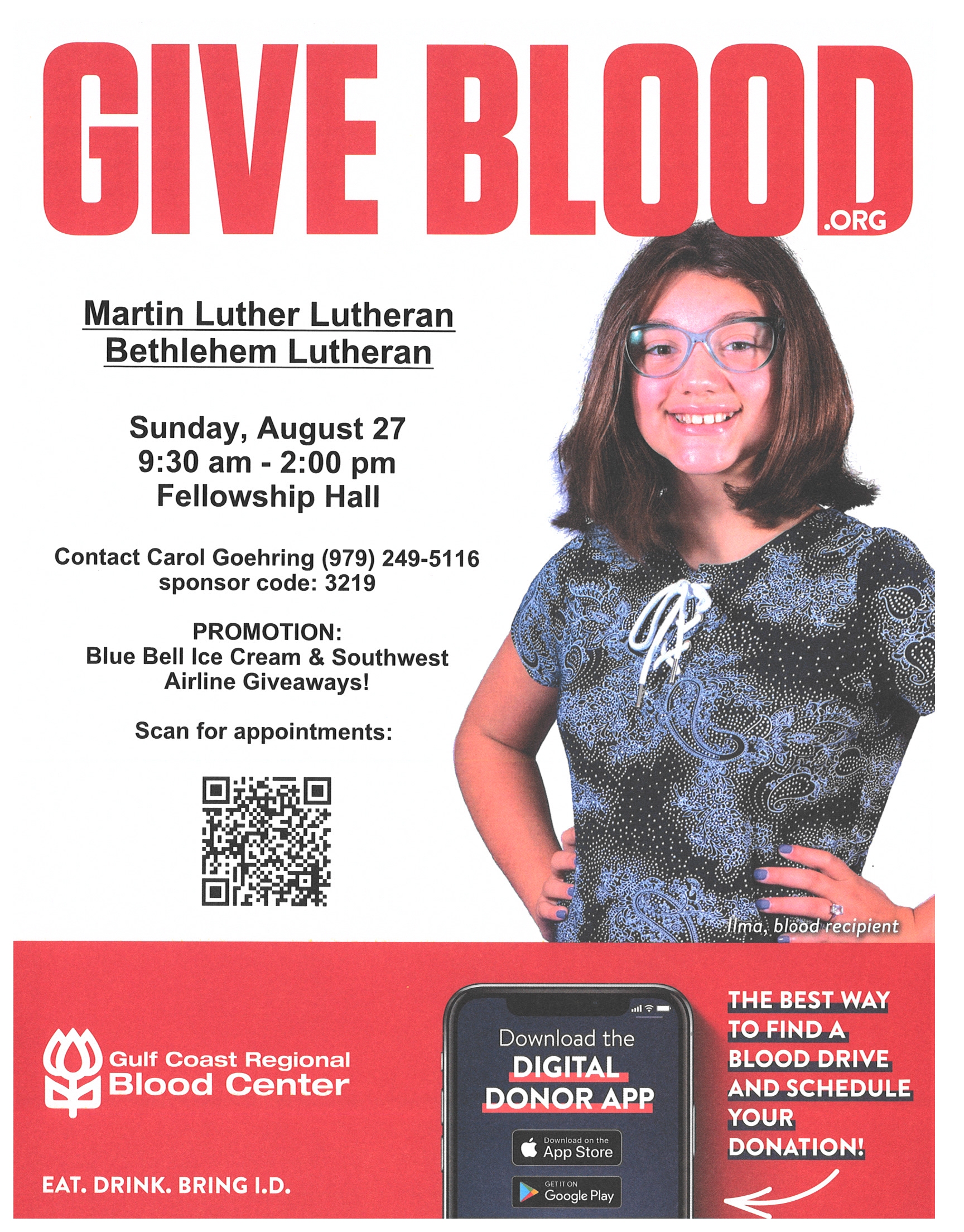 Blood Drive - August 27, 2023 | Martin Luther Lutheran Church